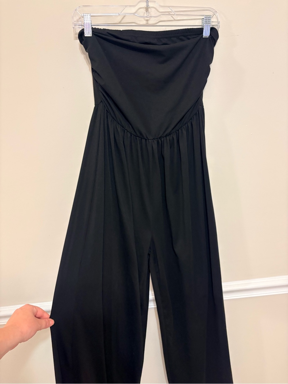 Amazon Black Strapless Wide-Leg Jumpsuit